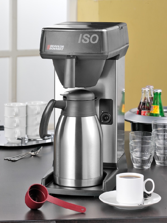 Bonamat Kaffee-Schnellbrühmaschine ISO, inkl. Edelstahl-Isolierkanne (2 Liter), Kunststoff-Filterpfanne