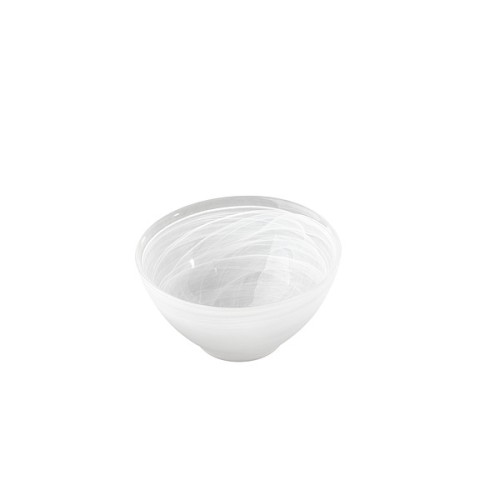 Zieher Schale UNIQUE - Glas, weiß marmoriert, Unterseite satiniert - D14,5cm H7,5cm 0,65L - 6er