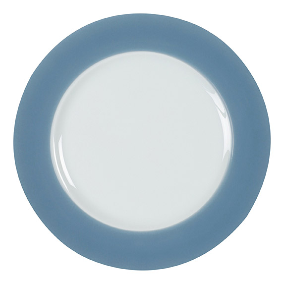 Teller flach 31,5 cm - Form: Table Selection -, Dekor 79925 grau-blau - aus Porzellan., Hersteller: Eschenbach. "Made in Germany".