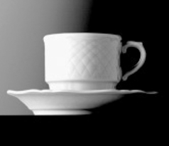 Kaffee-Obertasse - hohe Form - Inhalt 0,20 ltr -, Form LA REINE - uni weiß - stapelbar, ohne Untertasse