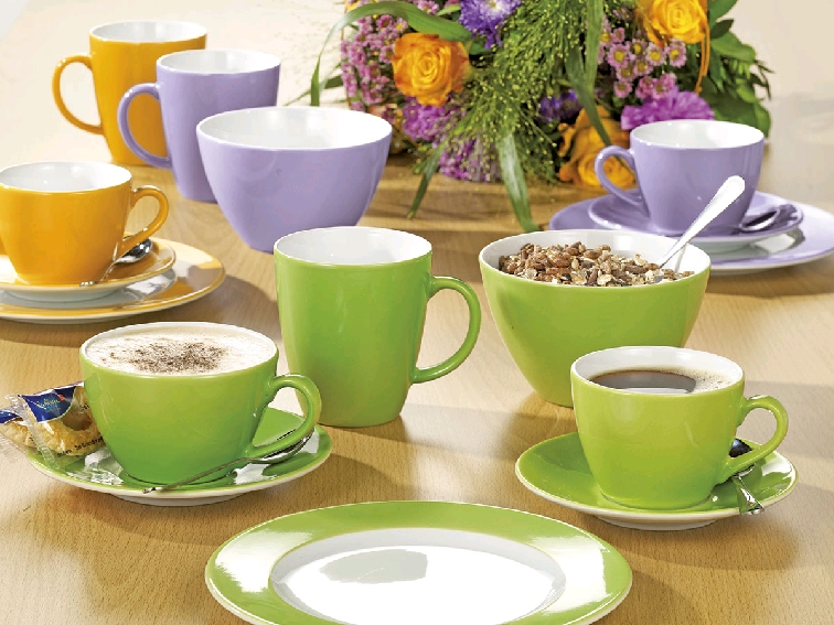 Cappuccino-Untertasse - Durchmesser 14,5 cm -, ohne Obertasse - COFFEE SHOP - , Colour Collection green