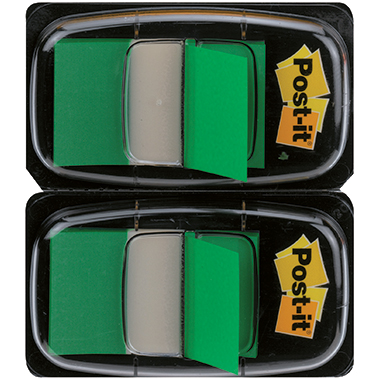Post-it® Haftstreifen Index Standard 25,4 x 43,2 mm (B x H) grün 50 Bl./Block 2 Block/Pack.