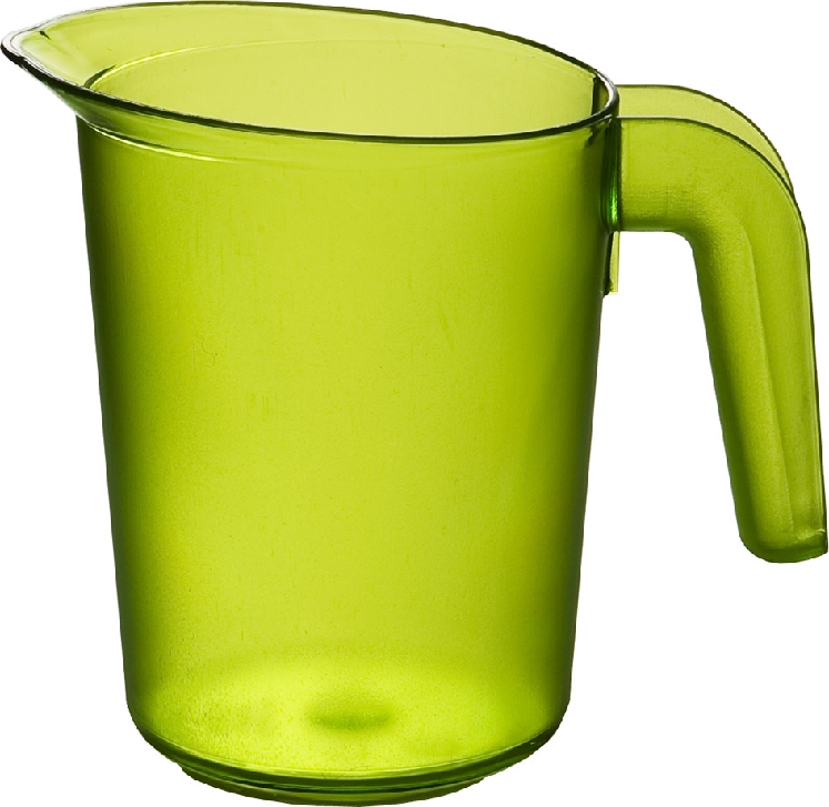 Roltex Saftkanne LUCY aus Polycarbonat in grün, Kapazität: 0,5 l, Höhe: 13,8 cm.