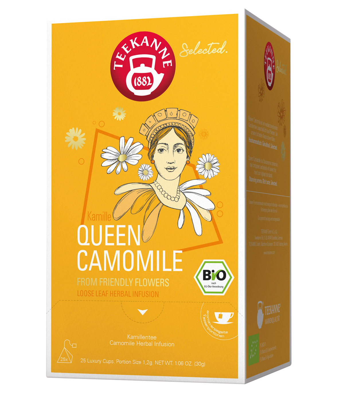 Teekanne Bio Luxury Cup Queen Camomile, Inhalt: 25 Beutel - Glasportion.