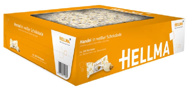 HELLMA Mandel in weißer Schokolade Inhalt: 360 Stück im Karton