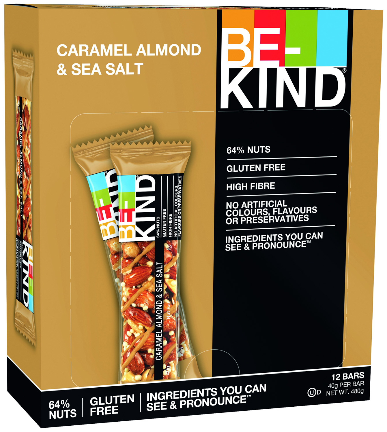 Be-Kind Caramel Almond & Sea Salt Riegel 40G