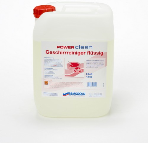 Remsgold Power Clean flüssig 12kg Geschirrreiniger, chlorreduziert phosphathaltig, gegen Kaffe-Teerückständ
