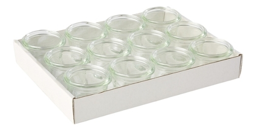 Gourmet-Gläser, 12er Set Ø 5 cm, H: 3,5 cm Mini-Sturz-Form 35 ml bestehend aus: 12 Weck-Gläsern ohne Deckel