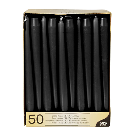 50 Leuchterkerzen Ø 2,2 cm · 25 cm schwarz von PAPSTAR