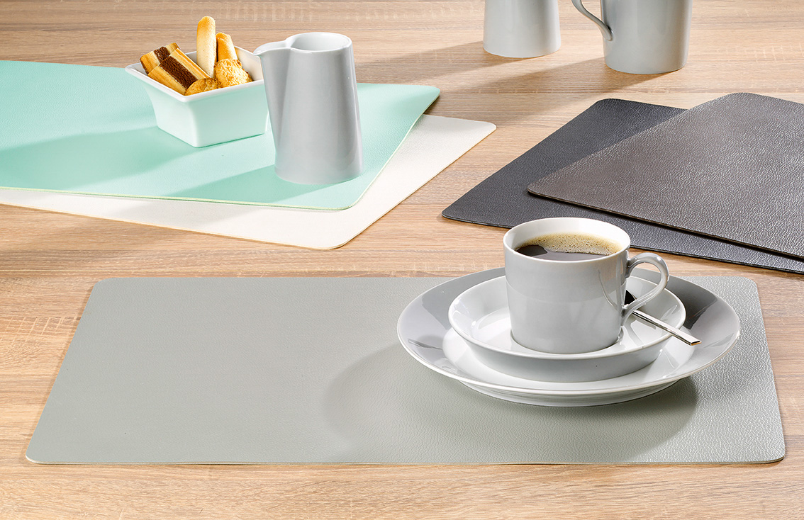 KELA Tisch-Set Kimara PU-Leder schwarz 45,0x30,0x0,2cm