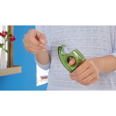 tesa® Handabroller Easy Cut ecoLogo® nachfüllbar grün transparent