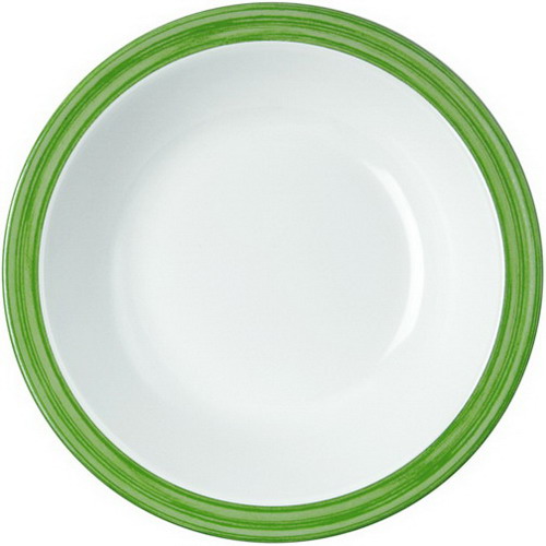 WACA Suppenteller BISTRO in weiß-kiwigrün, aus Melamin. Durchmesser: 20,5 cm. Kapazität: 0,6 l.