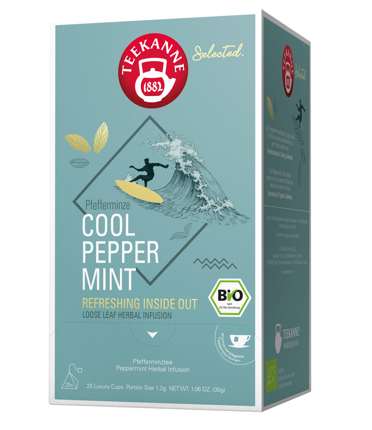 Teekanne Bio Luxury Cup Cool Peppermint, Inhalt: 25 Beutel - Glasportion.