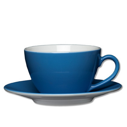 Milchkaffeetasse 0,32 l mit Untertasse 16 cm, Farbe: polar blue / polarblau