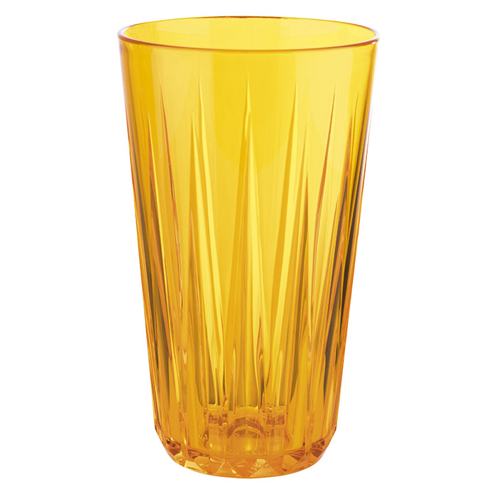 Trinkbecher -CRYSTAL- Ø 9 cm, H: 15,5 cm Tritan, Farbe: apricot, Inhalt: 0,50 Liter, BPA-Frei stoßfest, stapelbar, spülmaschinengeeignet