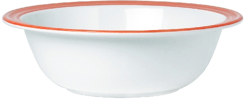 WACA Schüssel BISTRO in weiß-orange, aus Melamin. Durchmesser: 20,5 cm. Kapazität: 1,05 l.