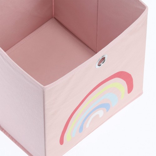 Aufbewahrungsbox "Rosy Rainbow", Vlies, rosé.