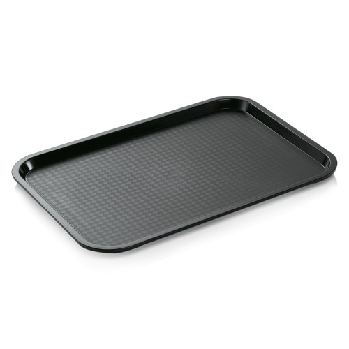 Fast Food-Tablett 41 x 30,5 cm, H: 2 cm Polypropylen, schwarz spülmaschinengeeignet bruchsicher stapelbar Farbe: Schwarz