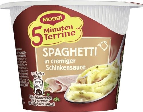 Maggi 5 Min Terrine Spaghetti Schinken 64G