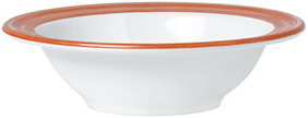 WACA Schüssel BISTRO in weiß-orange, aus Melamin. Durchmesser: 14 cm. Kapazität: 0,2 l.
