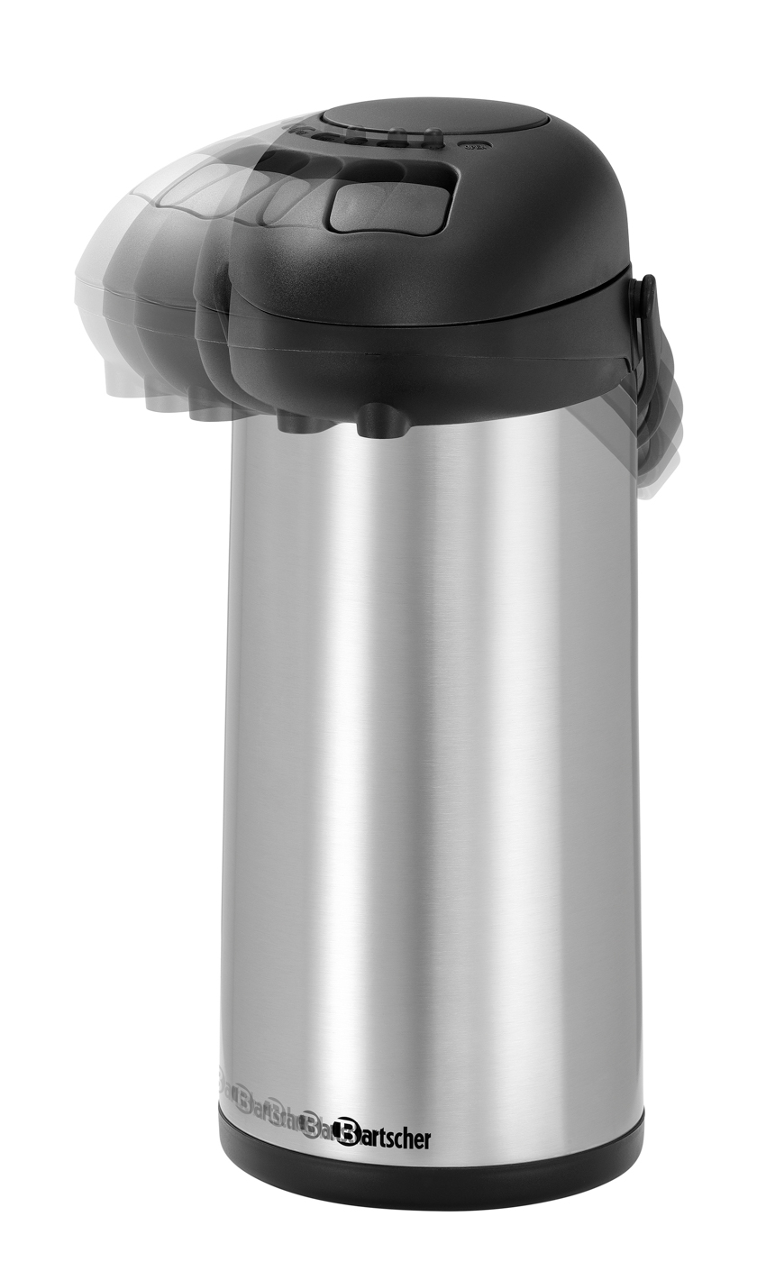 Bartscher Isolierpumpkanne 5L | Ausgelegt für: Heiße Getränke ,Kaffeemaschinen, lichte Höhe min. 370 mm | Maße: 18,1 x 24,5 x 428 cm. Gewicht: 2,4