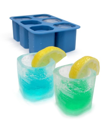 Shotglas-förmige Eiswürfelform aus Silikon für 6 Würfel. Ideal zum Servieren von Shots, ein Must Have für Barkeeper.