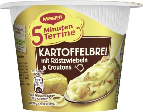 Maggi 5 Min Terrine Kartoffe-l brei mit Zwiebeln 56G