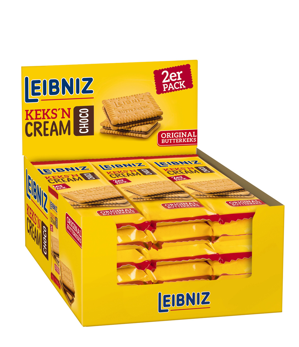 Leibniz Keksn Cream Choco 2er Pack Inhalt: 18 Snack-Packs á 38 g im Thekendisplay