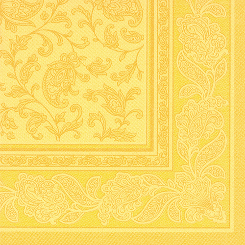20 Servietten "ROYAL Collection" 1/4-Falz 40 cm x 40 cm gelb "Ornaments" von PAPSTAR