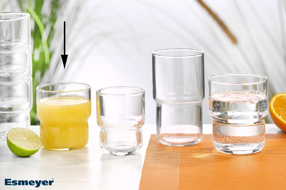 Becherglas LOG, Inhalt: 0,22 Liter, Durchmesser: 73 mm, Höhe: 79 mm, stapelbar, gehärtetes Glas, Arcoroc.