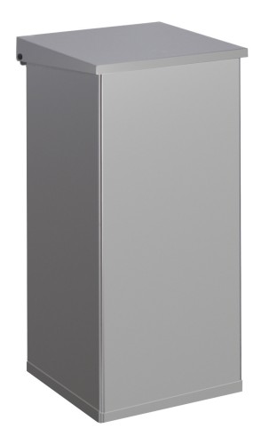 Abfallbehälter Carro Lift mit Dämpfer, 110 Liter - Runder Papierkorb aus Metall, aus einer Farbe oder mit schwarzem Deckel. Einwurföffnung Ø 11 cm.