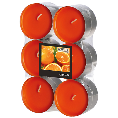 12 "Flavour by GALA" Maxi Duftlichte Ø 58 mm · 24 mm orange - Orange von Flavour by GALA