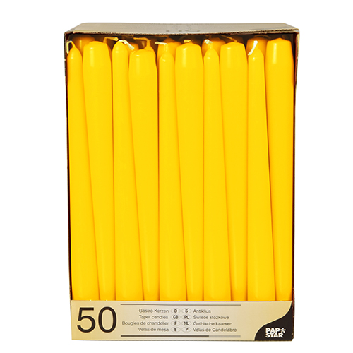 50 Leuchterkerzen Ø 2,2 cm · 25 cm gelb von Starpak