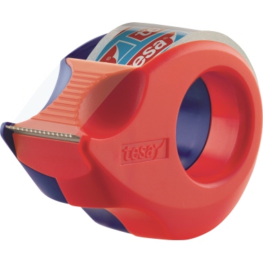tesa® Handabroller Mini nachfüllbar inkl. 1 Rolle tesafilm® kristall-klar, 19 mm x 10 m (B x L) rot/blau