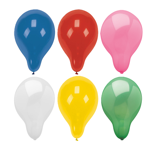 100 Luftballons rund Ø 28 cm farbig sortiert von PAPSTAR