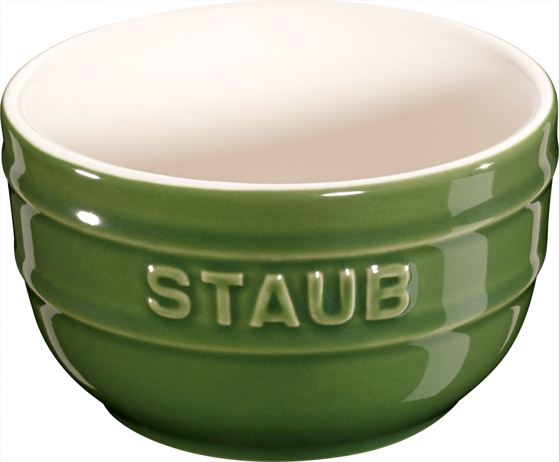 Förmchenset, 2-tlg, Basilikum-Grün, Keramik, Serie: Ceramique. Marke: Staub