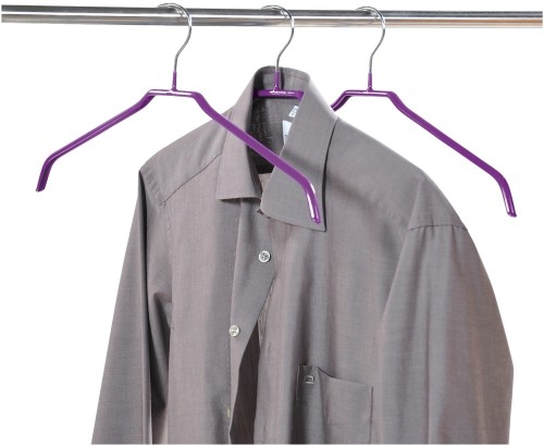 KESPER Hemdenbügel, 3er Pack, aus Metall, Farbe: lila