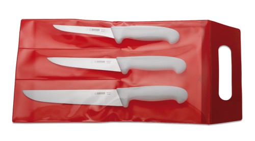 Messerset mit weißen Griffen: 3105 13 w/3005 16 w/4025 21 w Giesser - Made in Germany
