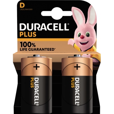 DURACELL Batterie Plus D/Mono LR20 Alkaline 1,5V 2 St./Pack.
