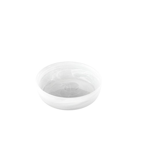 Zieher Schale UNIQUE - Glas, weiß marmoriert, Unterseite satiniert - D16cm H5cm 0,67L - 6er