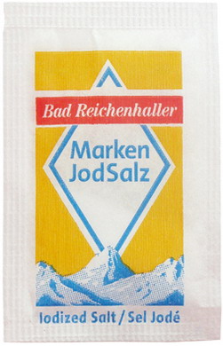 Bad Reichenhaller Jodsalz im Portionsbeutel à 1g Inhalt: 2.000 Stück / Karton