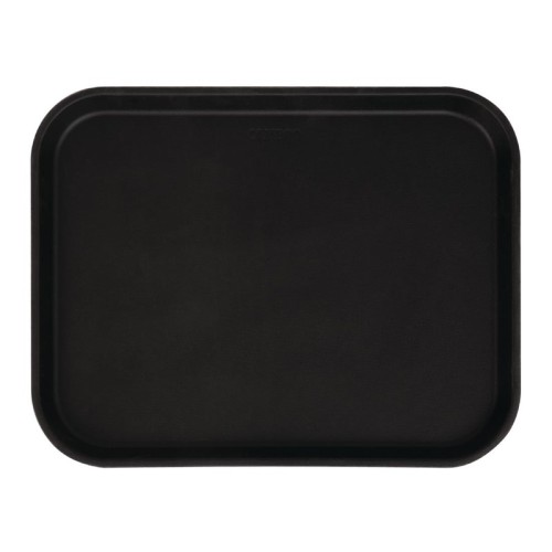 Cambro Camtread rechteckiges rutschfestes Fiberglas Tablett schwarz 45,7cm. Hergestellt aus strapazierfähigem,