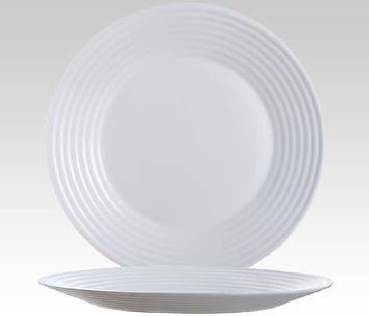 ARCOROC Dessertteller aus Hartglas - Form STAIRO uni weiß Durchmesser: 19 cm
