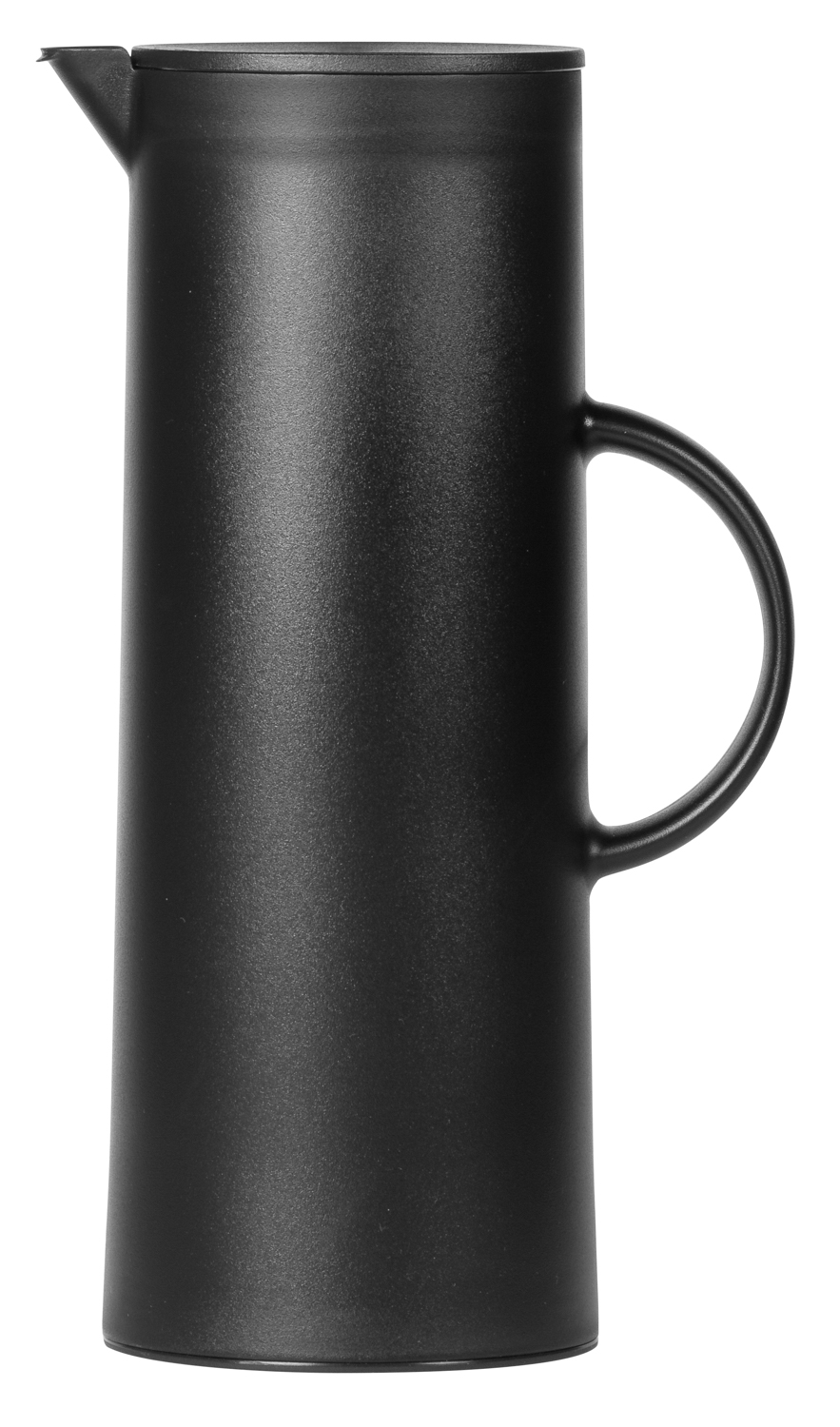 Isolierkanne "MANHATTAN", Inhalt 1 Liter, außen aus schwarzem Kunststoff, innen mit Glaskolben