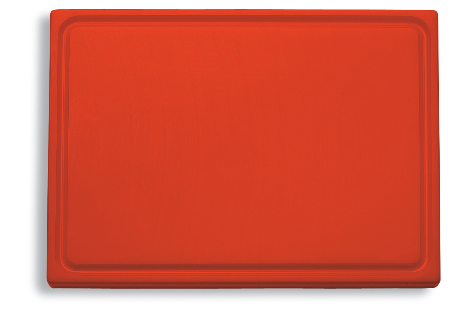 Dick Kunststoff-Schneidbrett mit Saftrille, rot, 53 x 32,5 x 1,8 cm