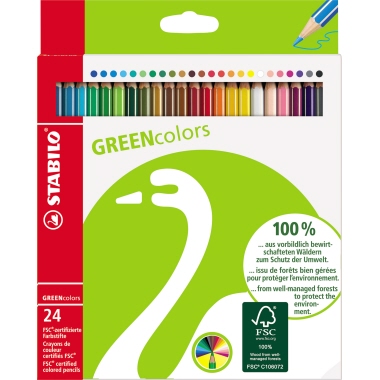 STABILO® Farbstift GREENcolors farbig sortiert 24 St./Pack.