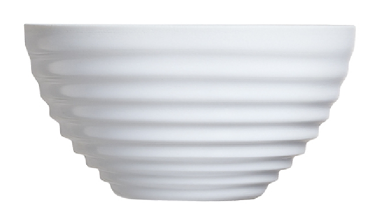 ARCOROC Salat-Schale 0,5 Liter aus Hartglas - Form STAIRO uni weiß Durchmesser: 13,2 cm