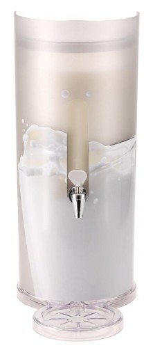FRILICH LIFE Milchkanne 5 Liter Kunststoffblende mit Motiv Milch, spülmaschinengeeigneter Kunststoffbehälter (Opal)