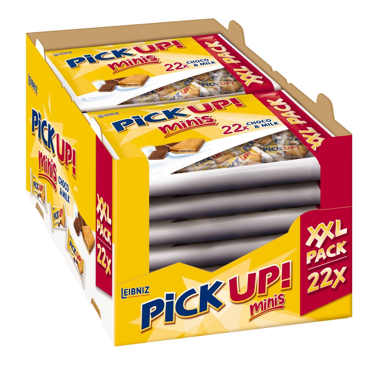 Bahlsen PiCK UP! Minis Choco&Milk Mini-Keksriegel Inhalt: 12 Packungen á 22 Stück