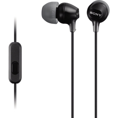 Sony Kopfhörer MDR-EX15AP In-Ear Smartphones schwarz, Typbezeichnung des Kopfhörers: In-Ear, Verwendung für Gerätetyp: